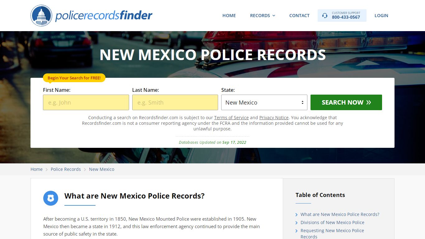 New Mexico Police Records Search & Police Departments Online